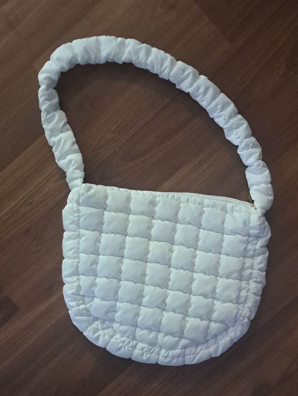 White Quilted Shoulder Bag - Minimal Women's Handbag